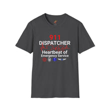 Load image into Gallery viewer, 911 Dispatcher Heartbeat of Emergency Service Unisex Softstyle T-Shirt
