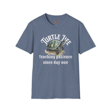 Load image into Gallery viewer, Turtle Life, Teaching patience since day one, Turtle lover Unisex Softstyle T-Shirt
