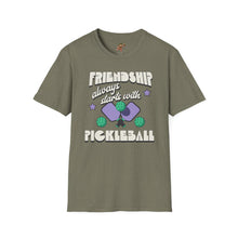 Load image into Gallery viewer, Friendship always starts with Pickle Ball,  Unisex Softstyle T-Shirt
