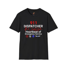 Load image into Gallery viewer, 911 Dispatcher Heartbeat of Emergency Service Unisex Softstyle T-Shirt
