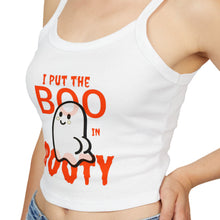 Load image into Gallery viewer, Halloween Ghost Spaghetti Strap Tank Top, Cute Spooky Top, Women&#39;s Casual Wear, Boo in Booty Tank, Fun Halloween Outfit, Halloween [...]
