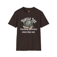 Load image into Gallery viewer, Turtle Life, Teaching patience since day one, Turtle lover Unisex Softstyle T-Shirt
