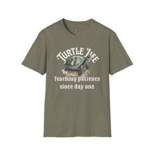 Load image into Gallery viewer, Turtle Life, Teaching patience since day one, Turtle lover Unisex Softstyle T-Shirt
