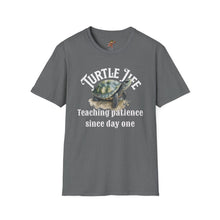 Load image into Gallery viewer, Turtle Life, Teaching patience since day one, Turtle lover Unisex Softstyle T-Shirt
