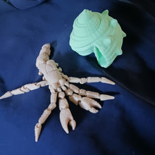 Load image into Gallery viewer, 3D Printed Articulating Hermit Crab Toy with Shell – Fun &amp; Unique Gift
