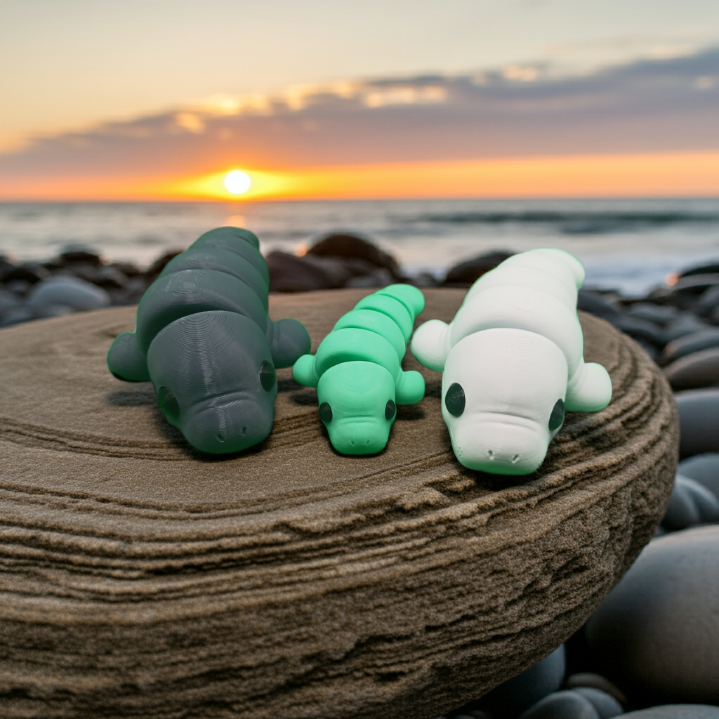 3D Flexi Manatee Collectible from Florida, Articulating Sea Cow