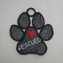 Load image into Gallery viewer, Free Standing Lace dog Paw ornament
