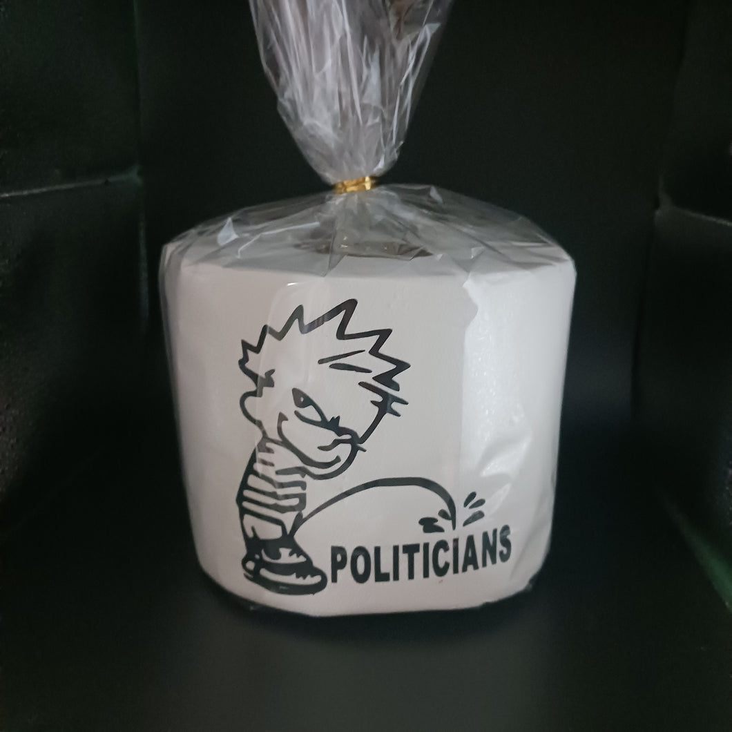 Boy Peeing on Politicians Toilet paper, Adult Humor