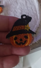 Load image into Gallery viewer, Halloween Pumpkin Witch Free Standing Lace Earrings, Embroidery
