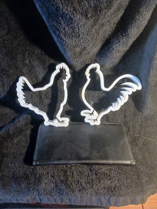3D Print of Rooster and Hen Cookie Cutter set