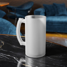 Load image into Gallery viewer, Frosted Glass Beer Mug, BEER CHEAPER THAN GAS glassware, barware
