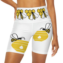 Load image into Gallery viewer, Love of Bees &amp; Honey, Valentine Gift, High Waisted Yoga Shorts, Birthday Gift
