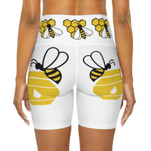 Load image into Gallery viewer, Love of Bees &amp; Honey, Valentine Gift, High Waisted Yoga Shorts, Birthday Gift
