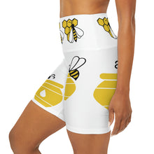 Load image into Gallery viewer, Love of Bees &amp; Honey, Valentine Gift, High Waisted Yoga Shorts, Birthday Gift
