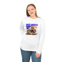 Load image into Gallery viewer, Unisex Performance Long Sleeve Shirt MAKE AMERICA STRONG AGAIN
