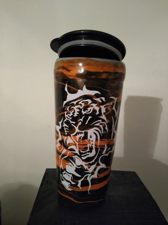 Elevate Your Drink Game with our Stylish Bengal Tiger Epoxy Tumbler! , Cincinnati Bengal