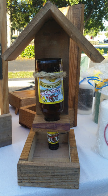 Made from reused wood and pallets a Redneck Bird Feeder,