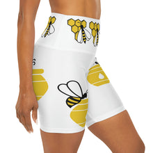 Load image into Gallery viewer, Love of Bees &amp; Honey, Valentine Gift, High Waisted Yoga Shorts, Birthday Gift
