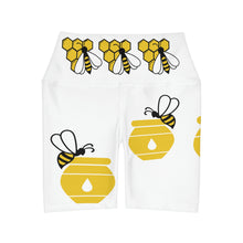 Load image into Gallery viewer, Love of Bees &amp; Honey, Valentine Gift, High Waisted Yoga Shorts, Birthday Gift
